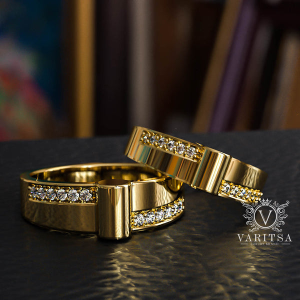 0.28ct Brilliant Diamond Gold Wedding Bands - 01BU01